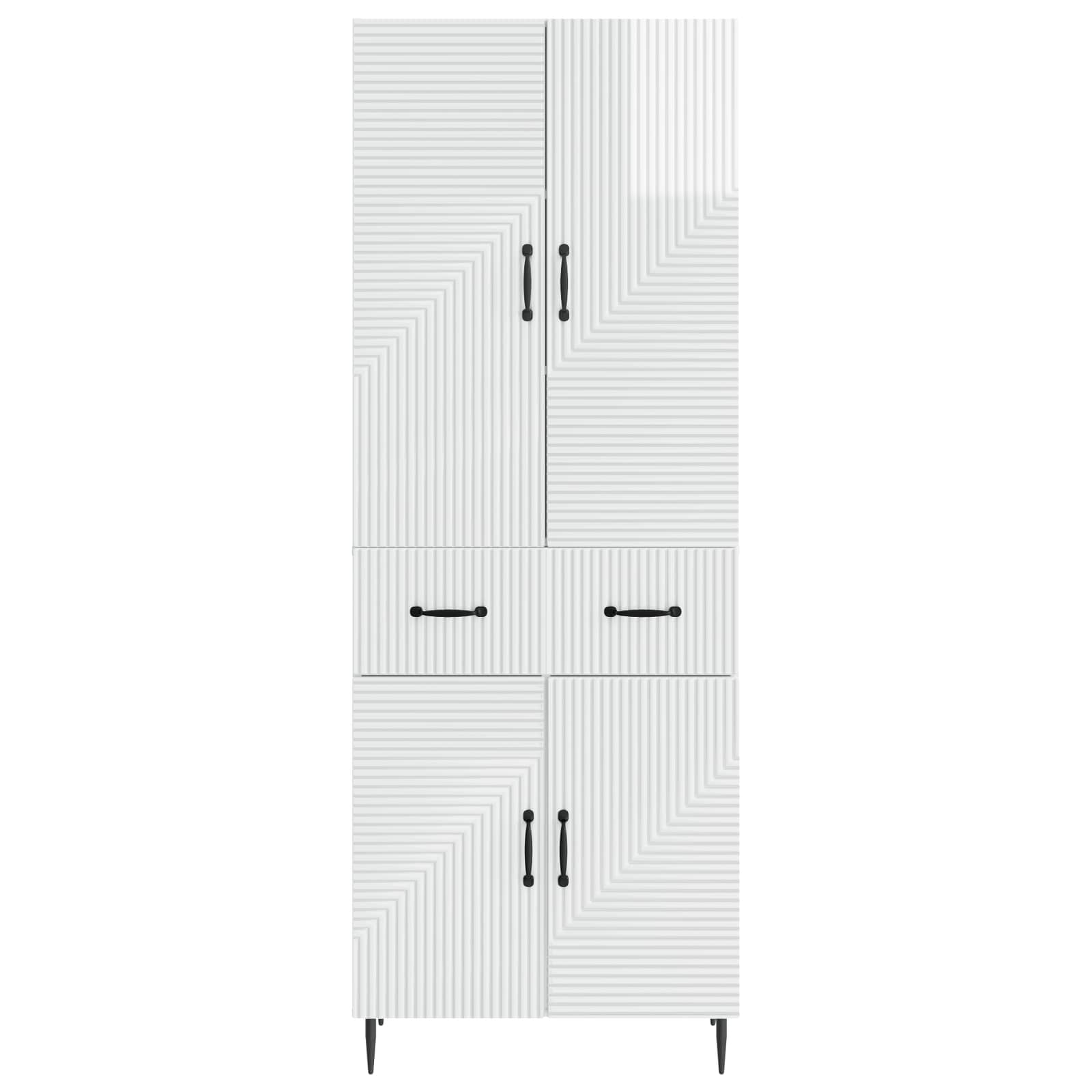Schrankset 2 pcs Hochglanz Weiß 66 x 34,5 x 89,5 cm