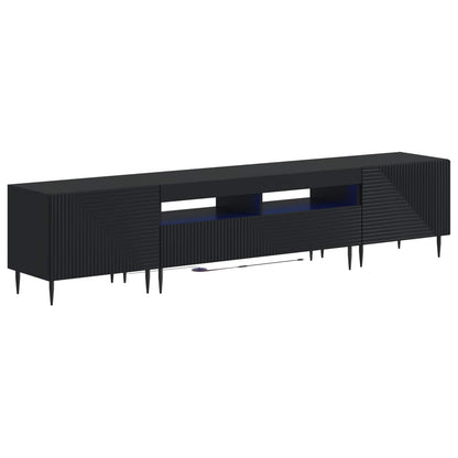 3-teiliges LED TV Regal Schwarz Holzwerkstoff