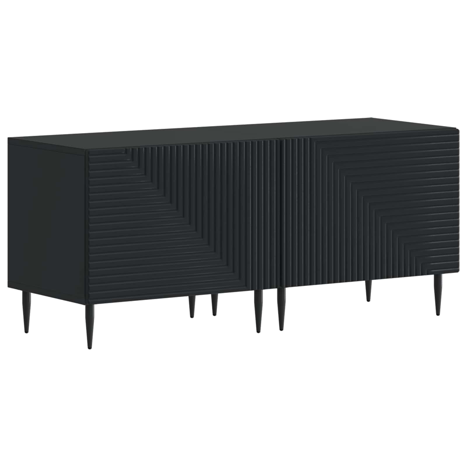 3-teiliges LED TV Regal Schwarz Holzwerkstoff