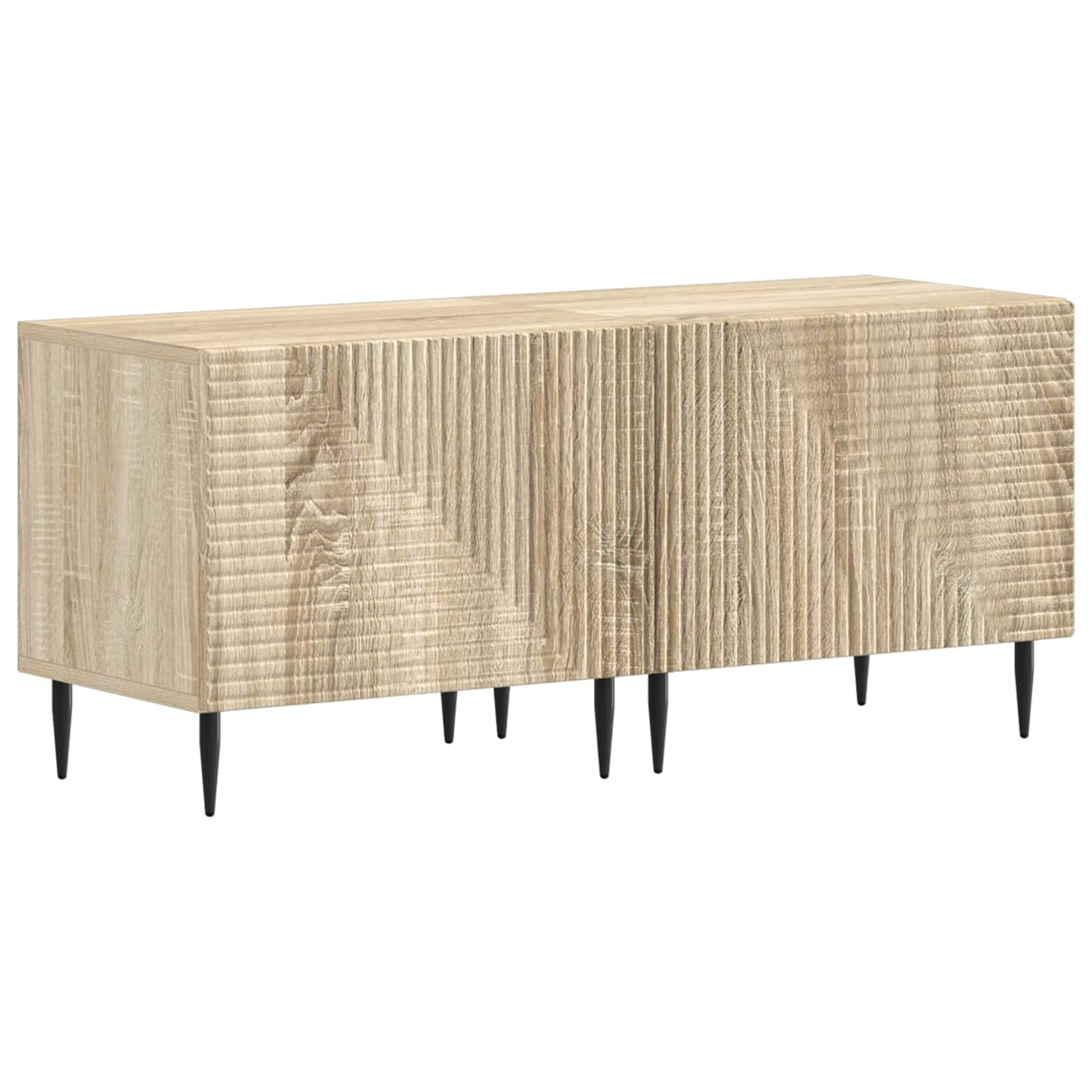 3-teiliges LED TV Regal Sonoma-Eiche Holzwerkstoff