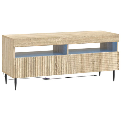 3-teiliges LED TV Regal Sonoma-Eiche Holzwerkstoff