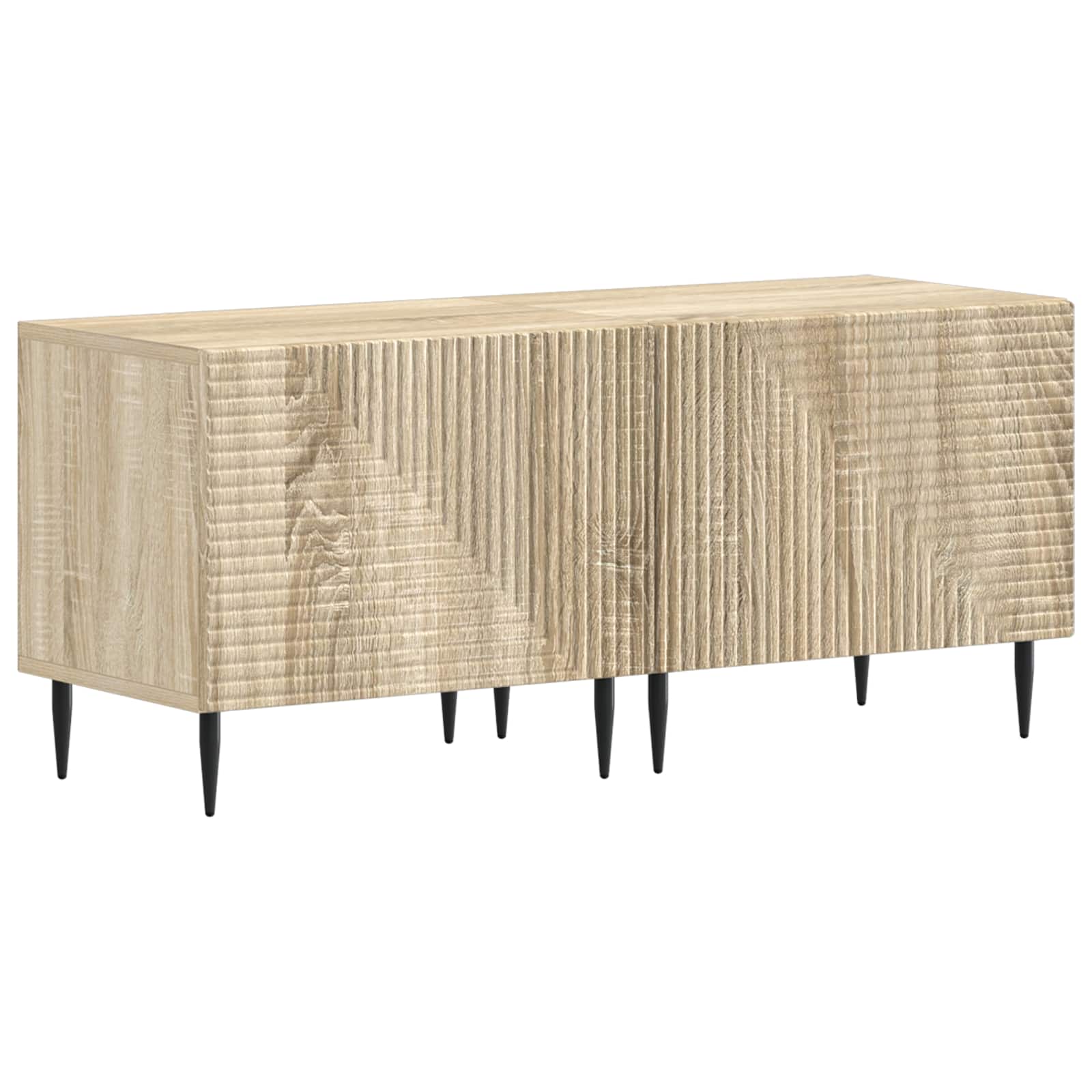 3-teiliges LED TV Regal Sonoma-Eiche Holzwerkstoff