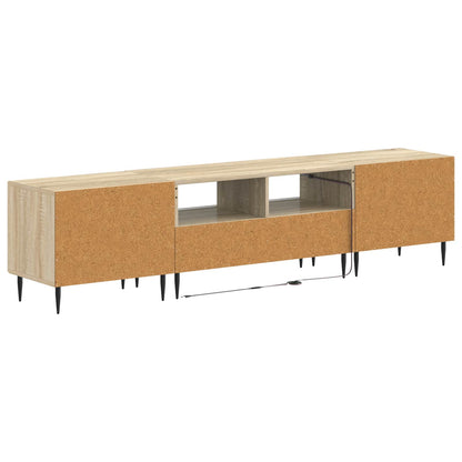 3-teiliges LED TV Regal Sonoma-Eiche Holzwerkstoff