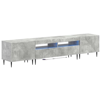 3-teiliges LED TV Regal Betongrau Holzwerkstoff