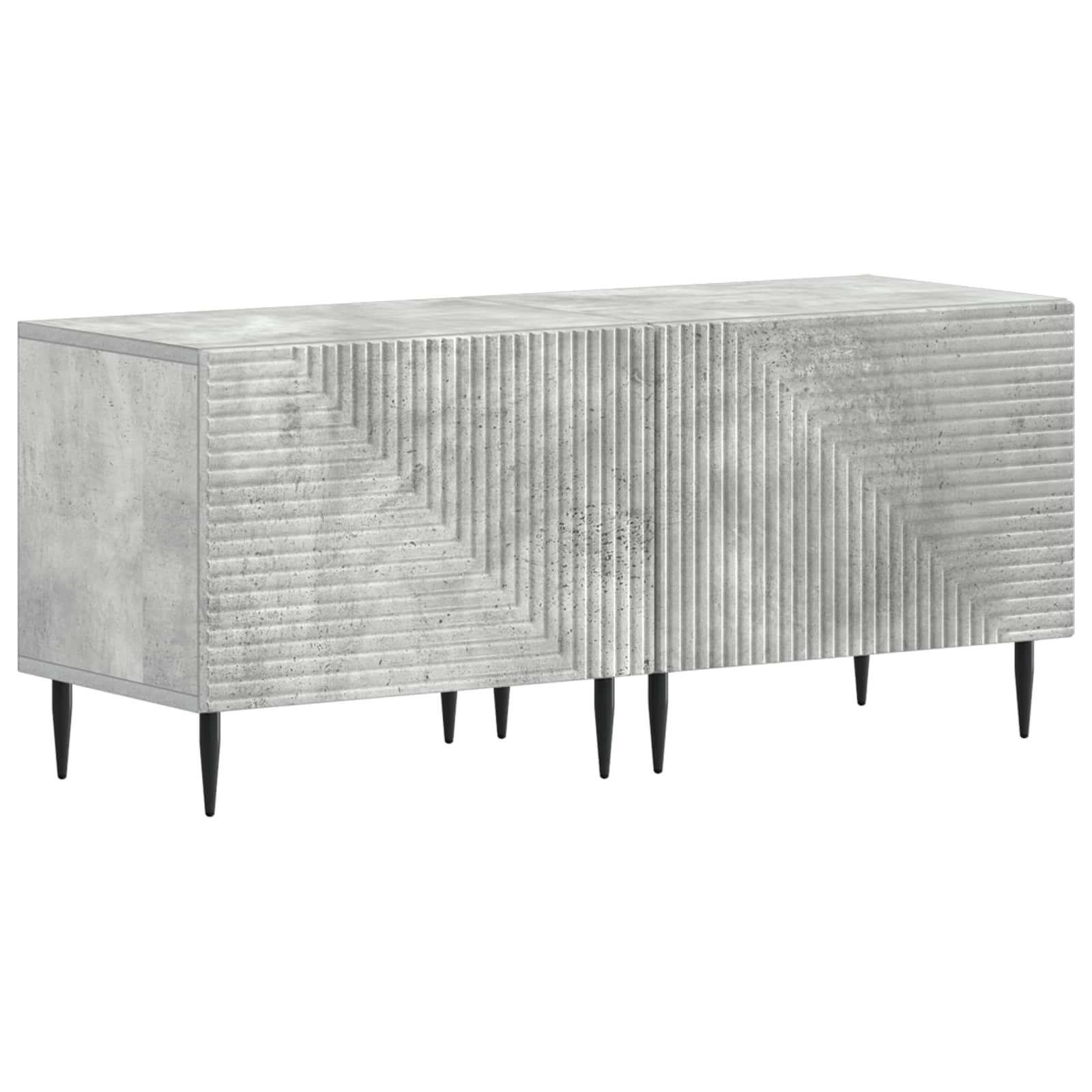 3-teiliges LED TV Regal Betongrau Holzwerkstoff