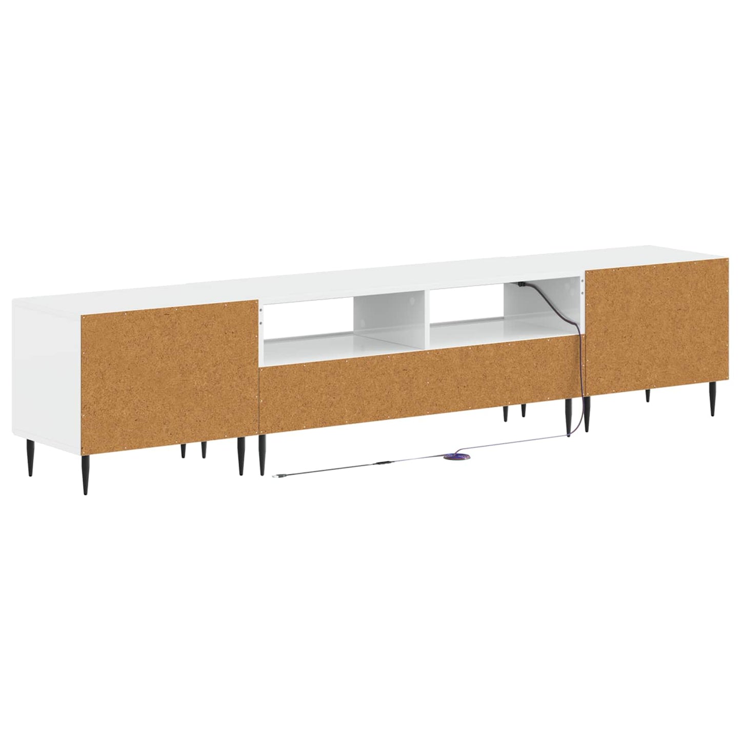 3-teiliges LED TV Regal Hochglanz Weiß Holzwerkstoff