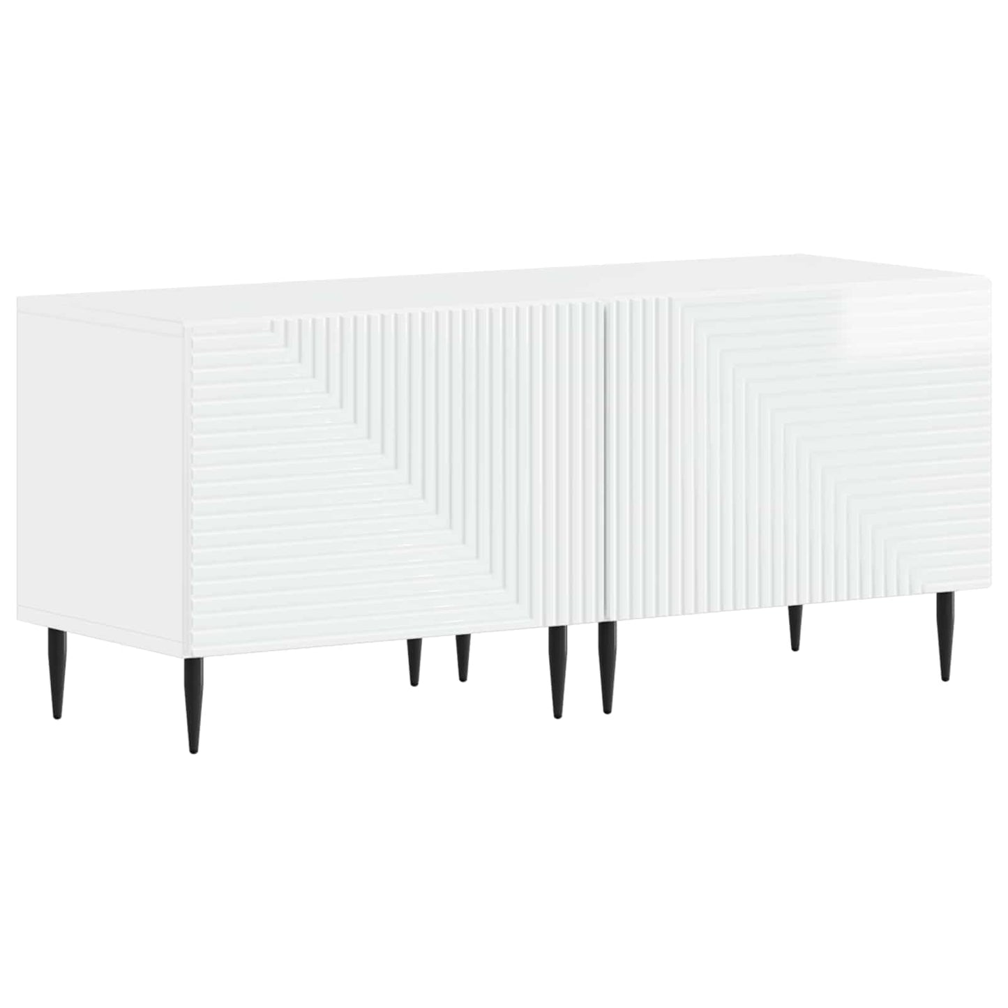 3-teiliges LED TV Regal Hochglanz Weiß Holzwerkstoff