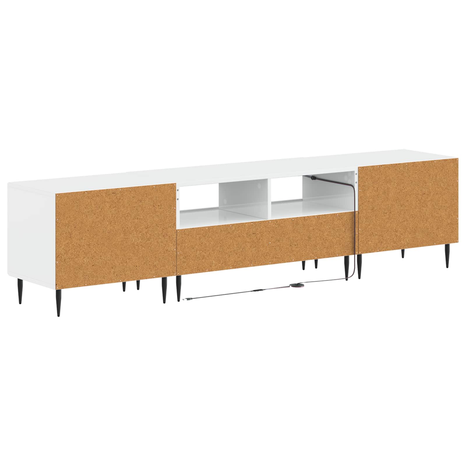 3-teiliges LED TV Regal Hochglanz Weiß Holzwerkstoff