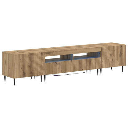 3-teiliges LED TV Regal Artisan-Eiche Holzwerkstoff