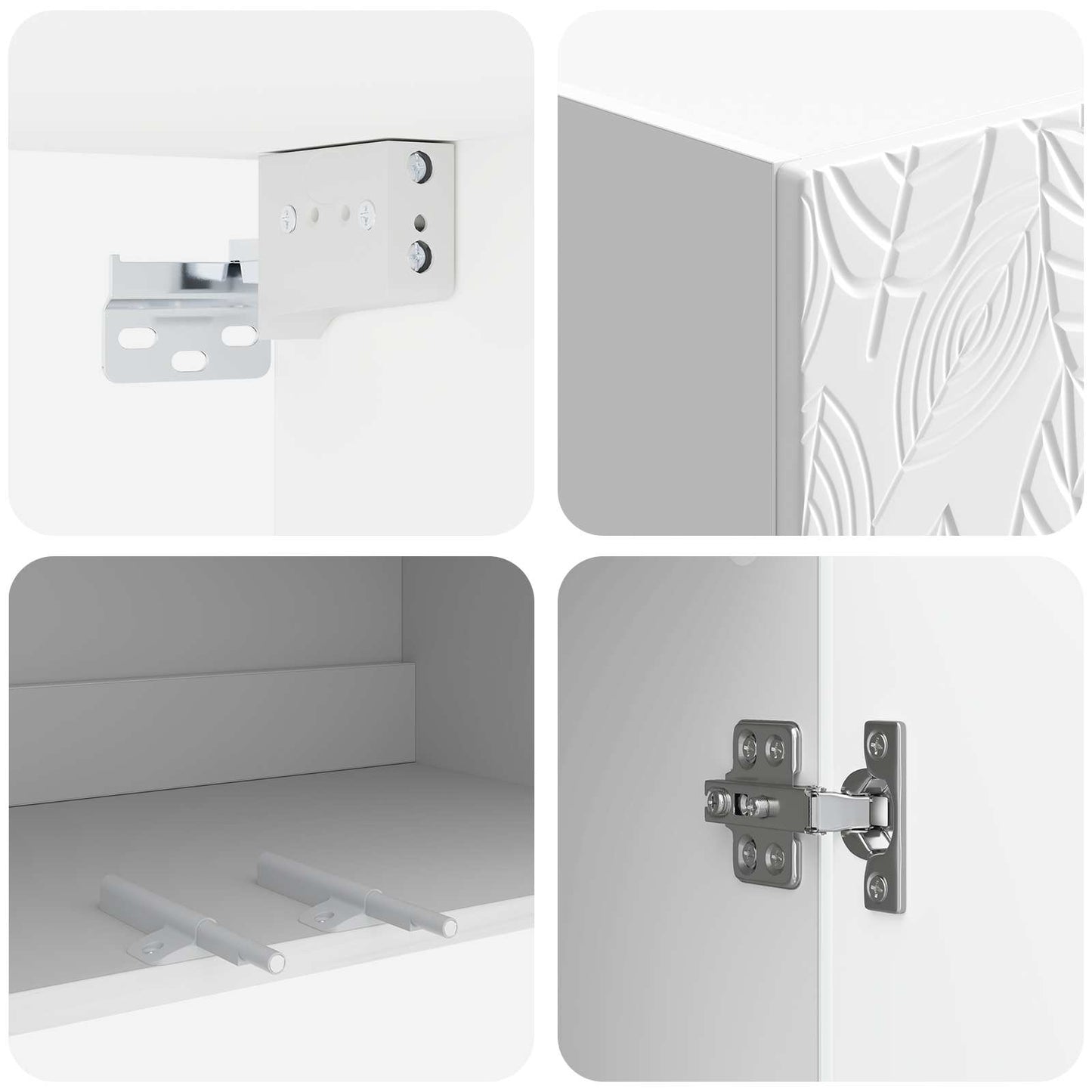 Schrankset 2 pcs Hochglanz Weiß Holzwerkstoff