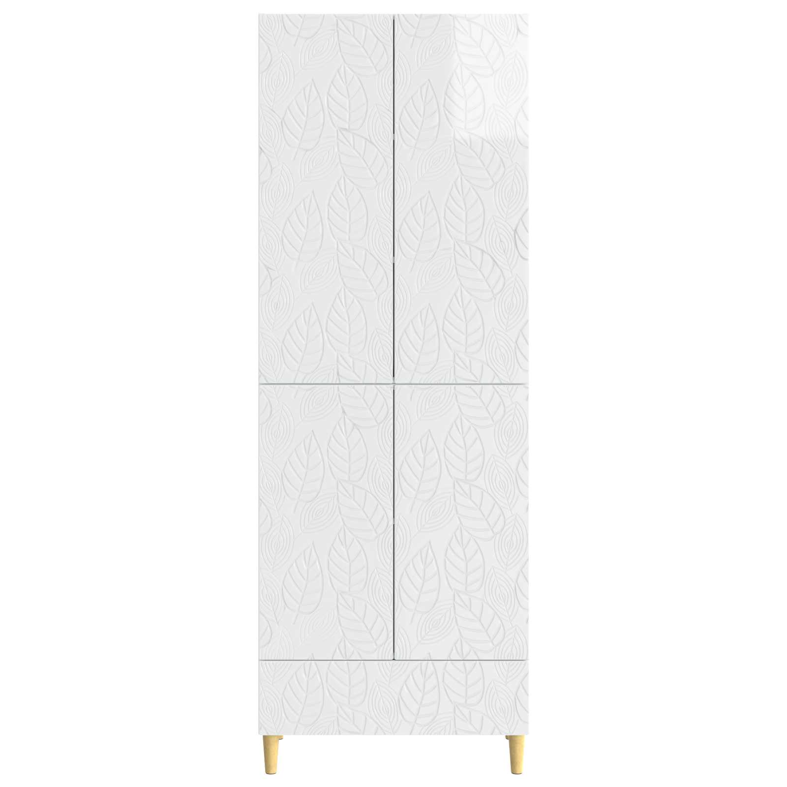 Schrankset 2 pcs Hochglanz Weiß Holzwerkstoff
