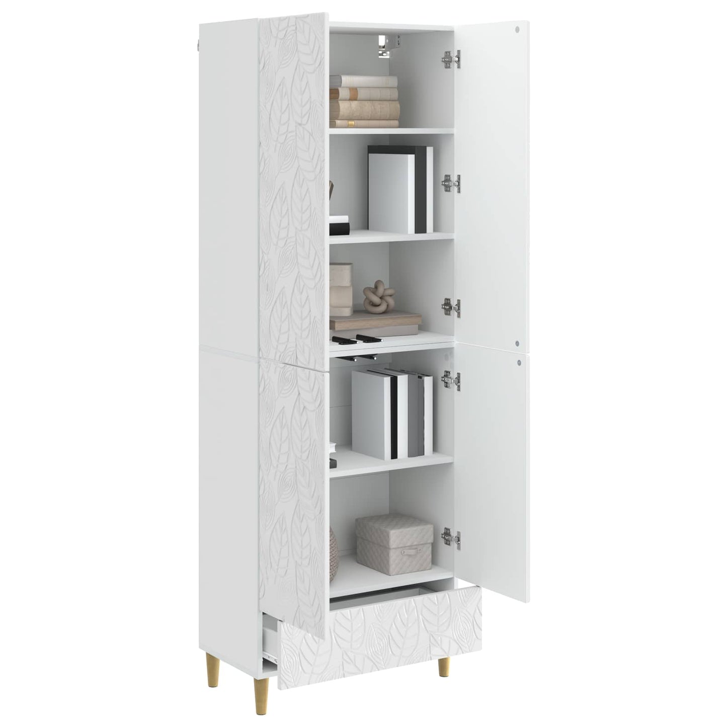 Schrankset 2 pcs Hochglanz Weiß Holzwerkstoff