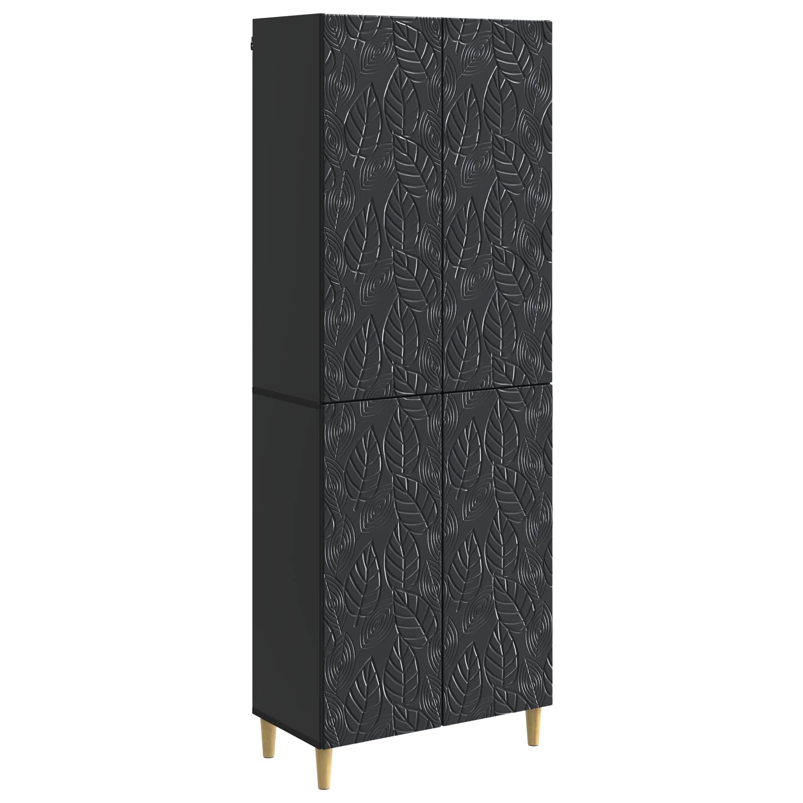 Schrankset 2 pcs Schwarz Holzwerkstoff