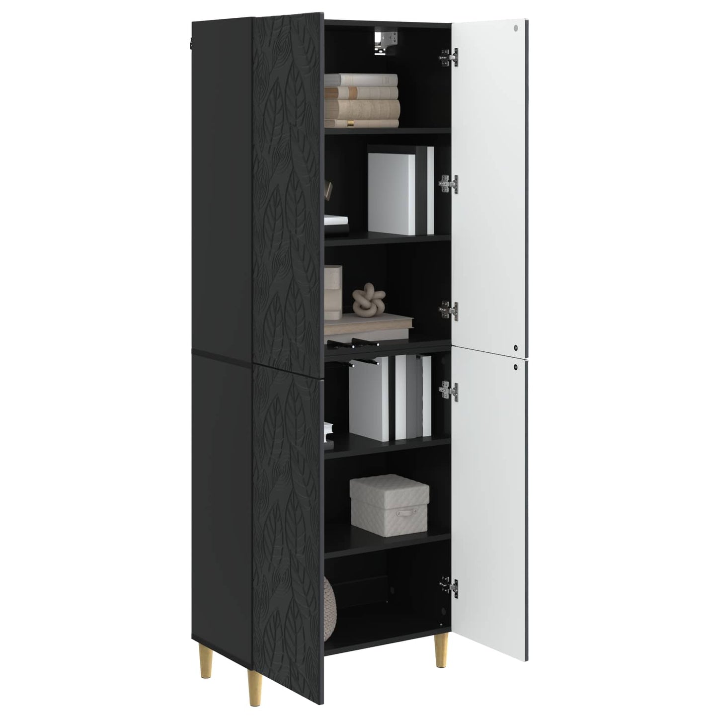 Schrankset 2 pcs Schwarz Holzwerkstoff