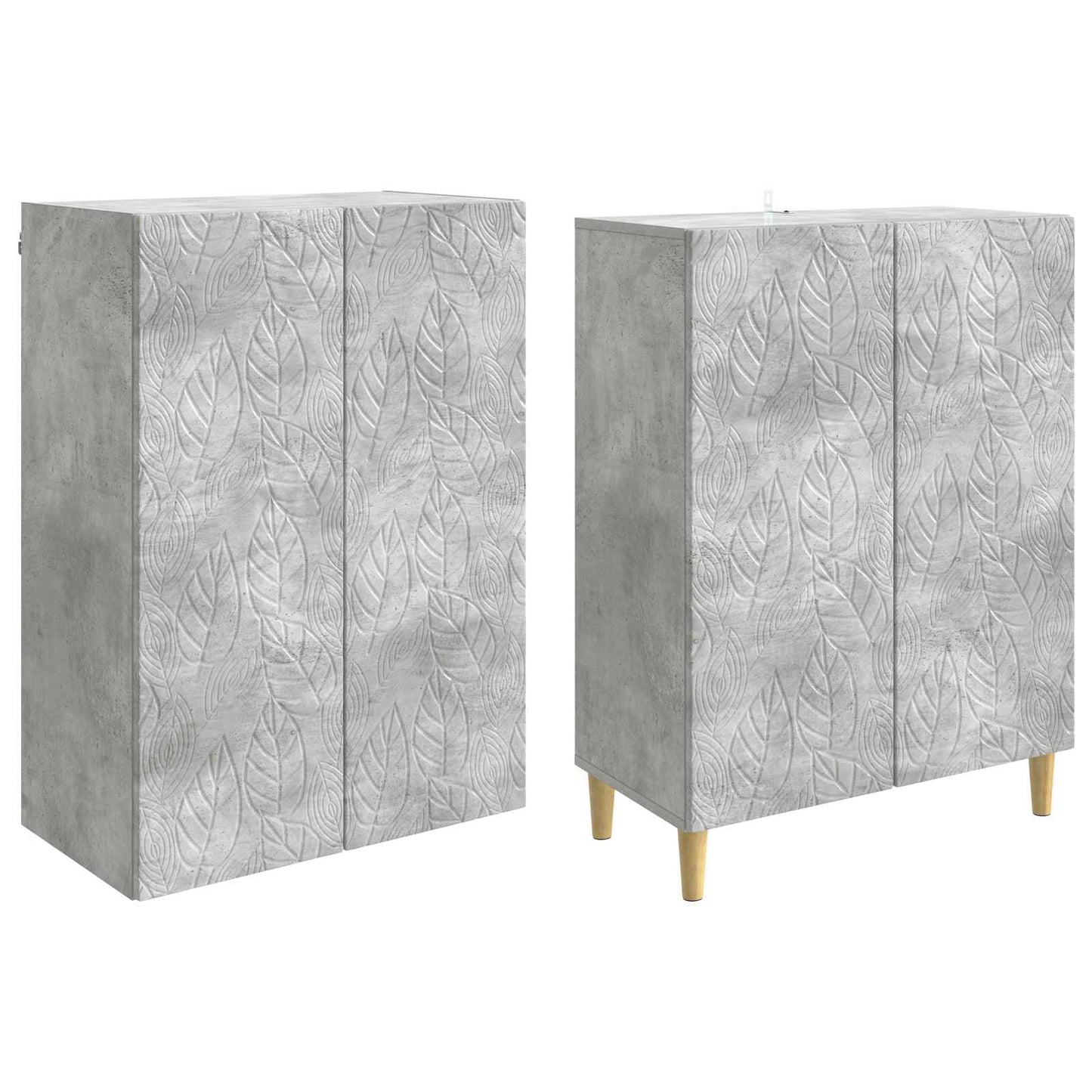 Schrankset 2 pcs Betongrau Holzwerkstoff