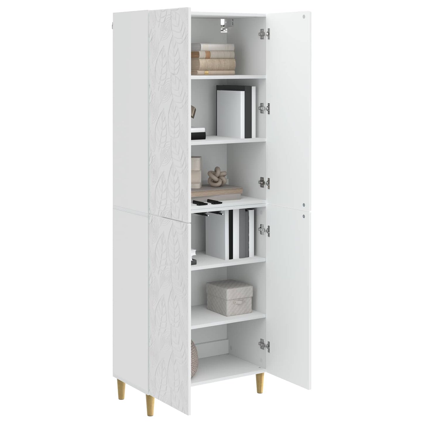 Schrankset 2 pcs Hochglanz Weiß Holzwerkstoff