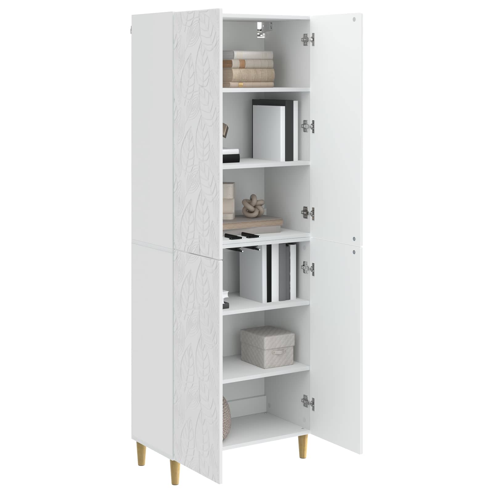Schrankset 2 pcs Hochglanz Weiß Holzwerkstoff