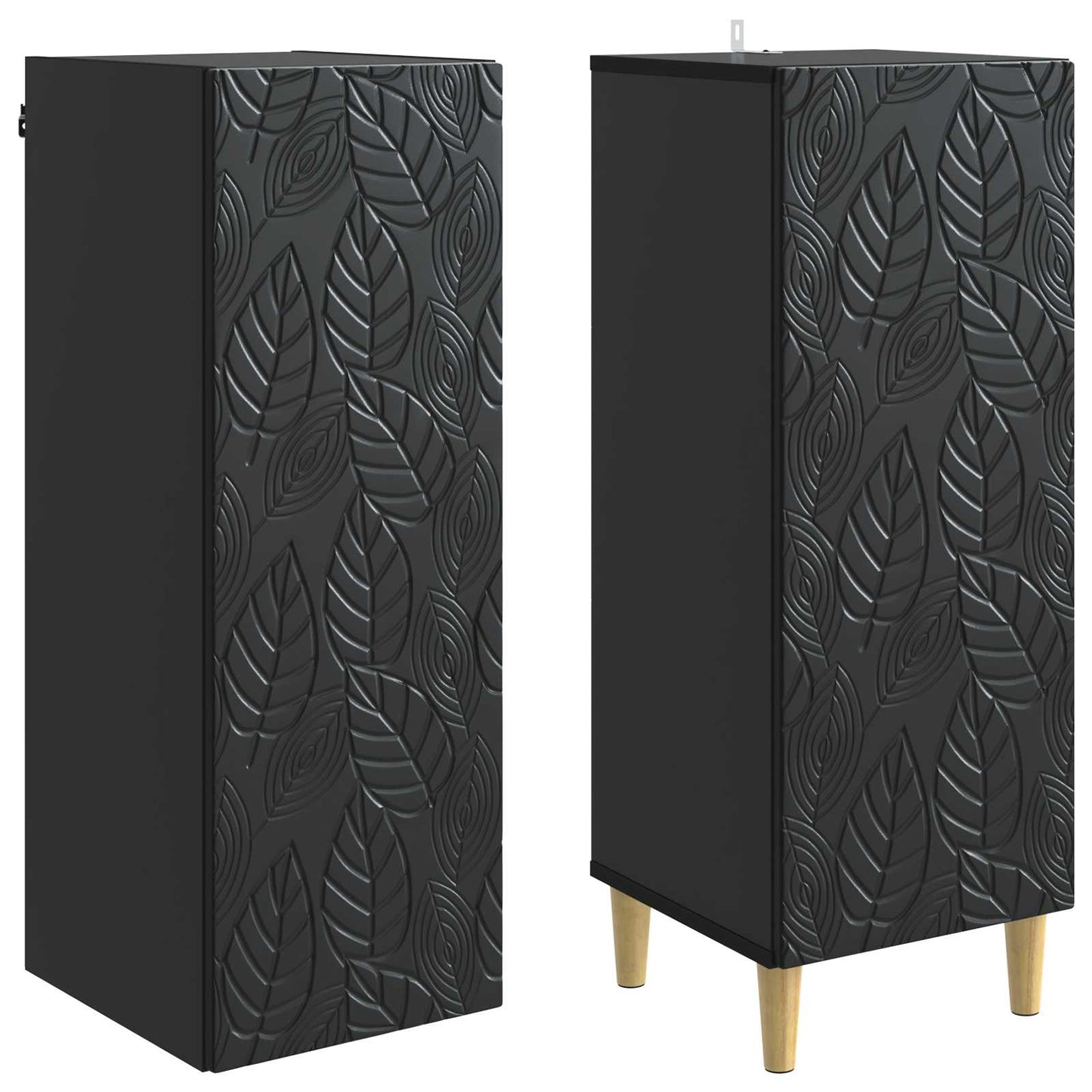Schrankset 2 pcs Schwarz Holzwerkstoff