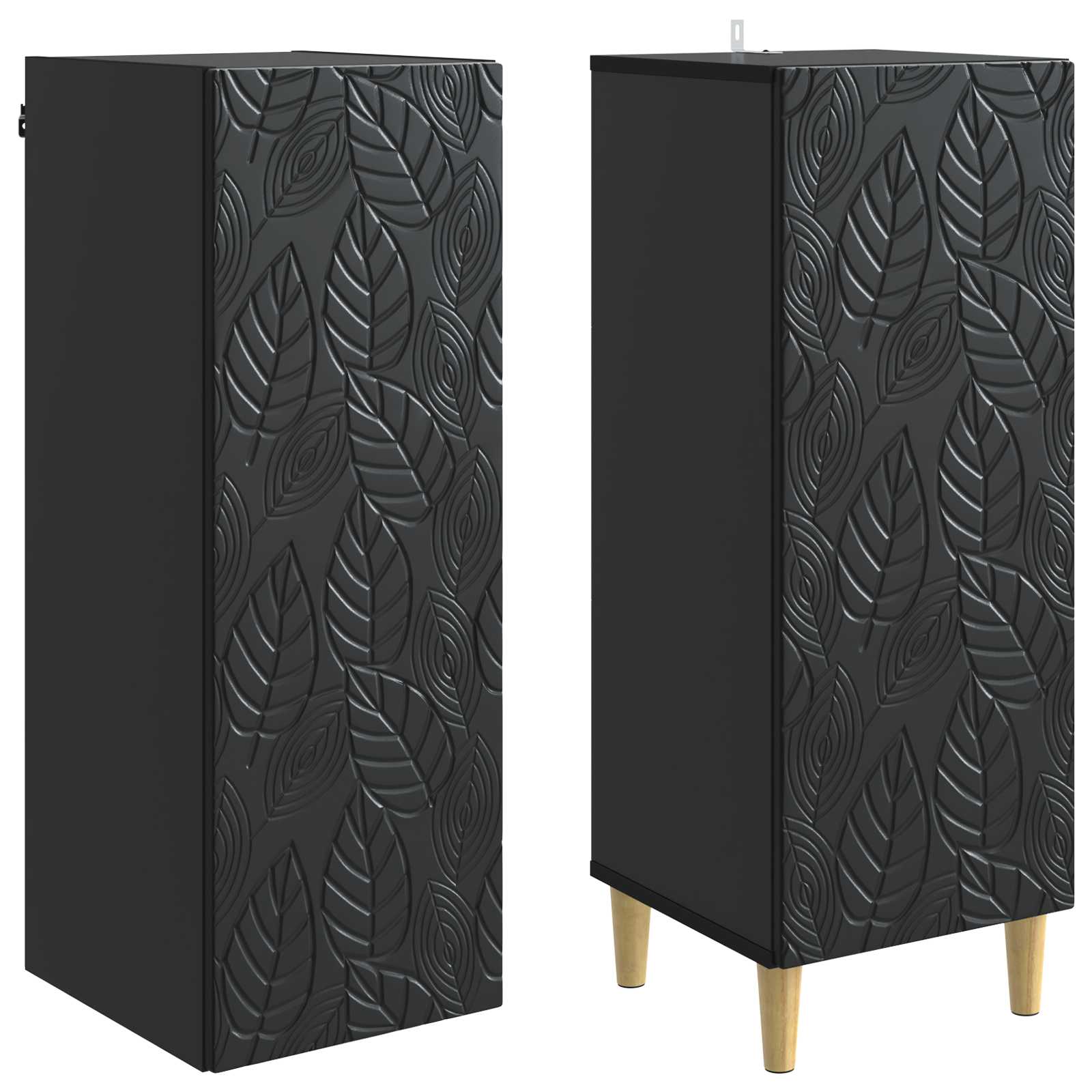 Schrankset 2 pcs Schwarz Holzwerkstoff