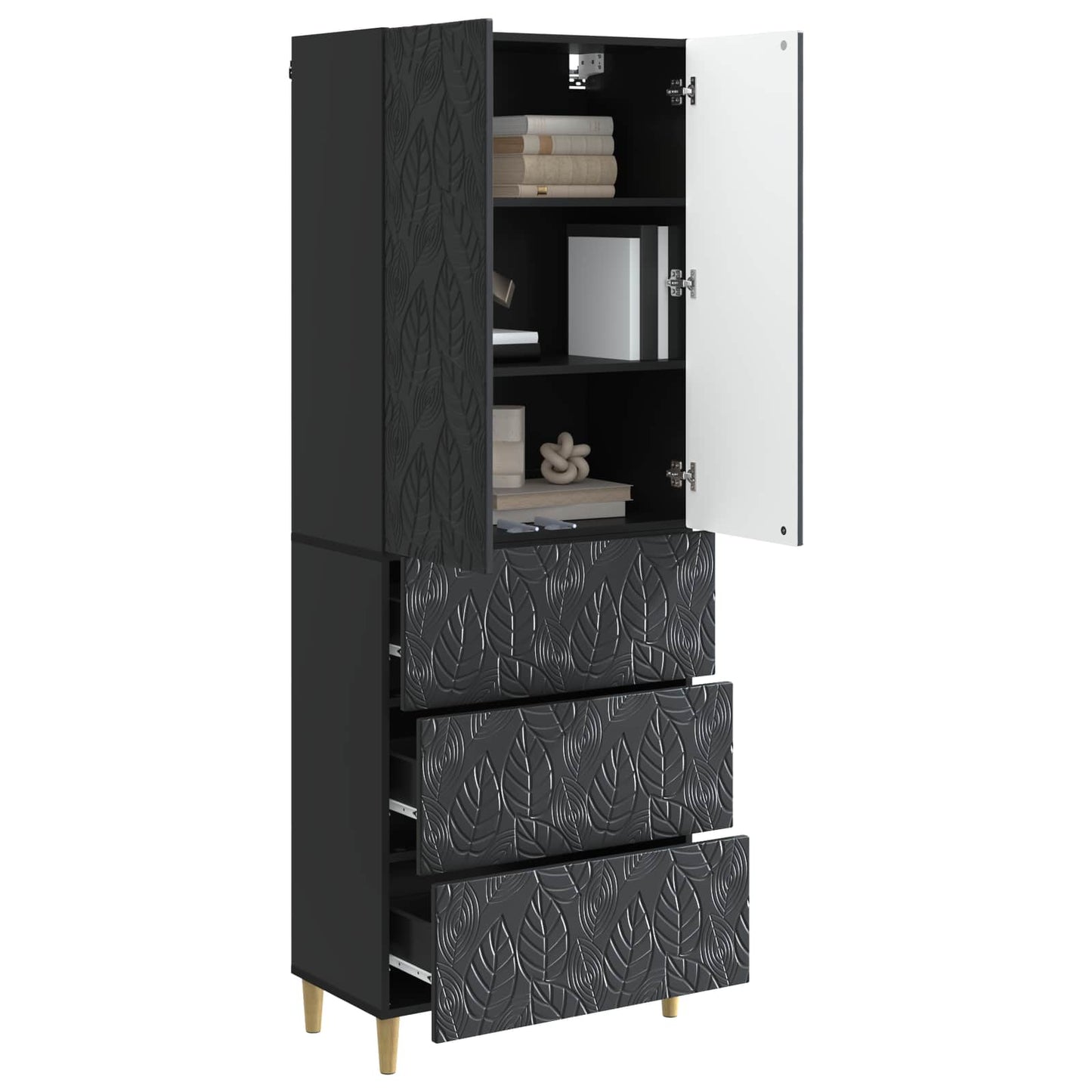 Schrankset 2 pcs Schwarz 66 x 34,5 x 90 cm Holzwerkstoff
