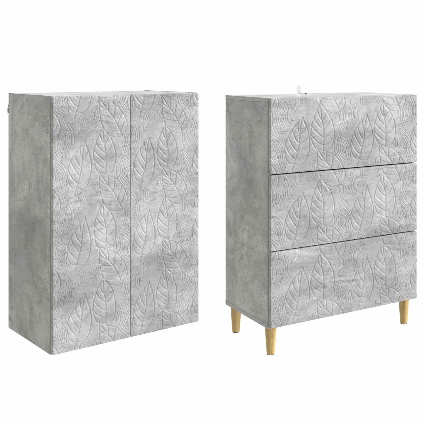 Schrankset 2 pcs Betongrau 66 x 34,5 x 90 cm Holzwerkstoff