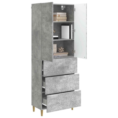 Schrankset 2 stk. 66 x 34,5 x 90 cm Holzwerkstoff Betongrau