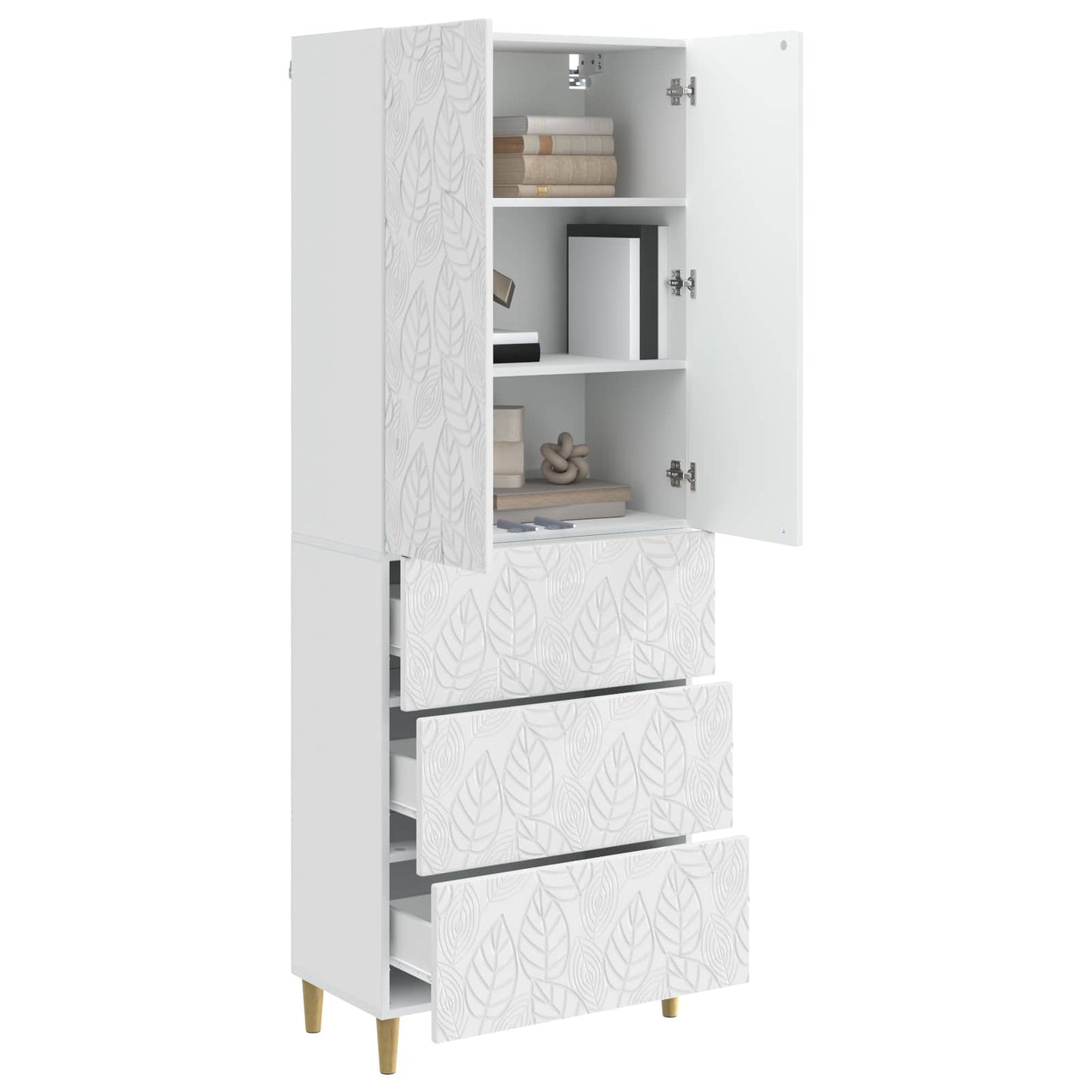 Schrankset 2 pcs Hochglanz Weiß 66 x 34,5 x 90 cm Holzwerkstoff