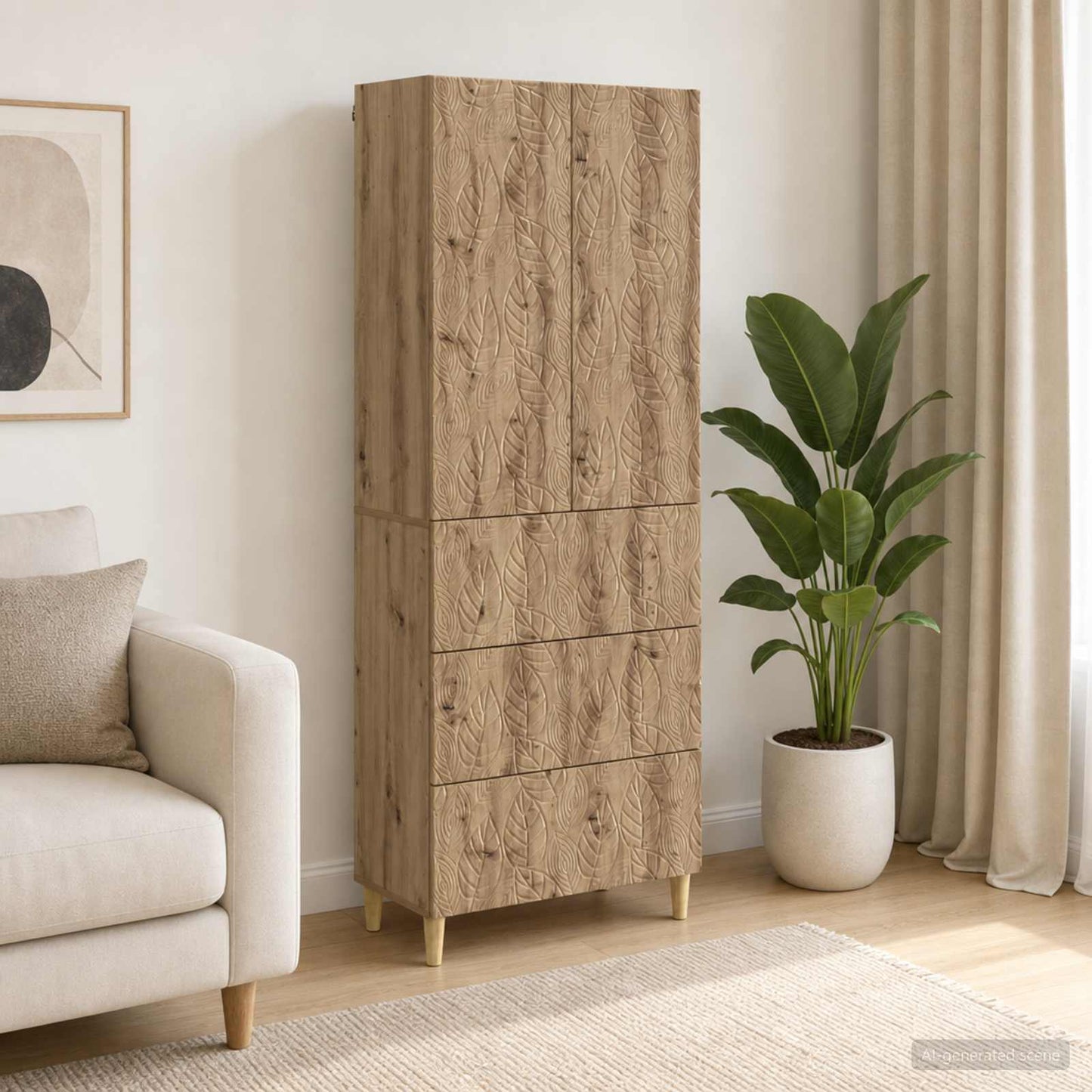 Schrankset 2 stk. 66 x 34,5 x 90 cm Holzwerkstoff Artisan-Eiche