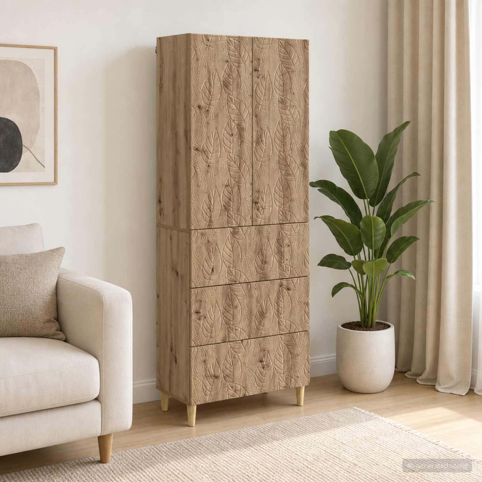 Schrankset 2 stk. 66 x 34,5 x 90 cm Holzwerkstoff Artisan-Eiche