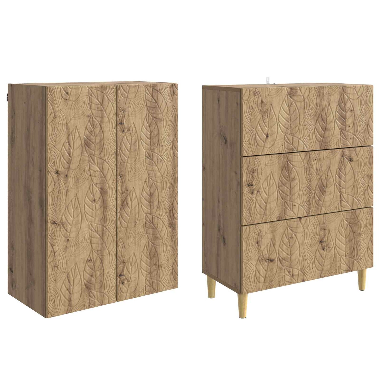 Schrankset 2 stk. 66 x 34,5 x 90 cm Holzwerkstoff Artisan-Eiche
