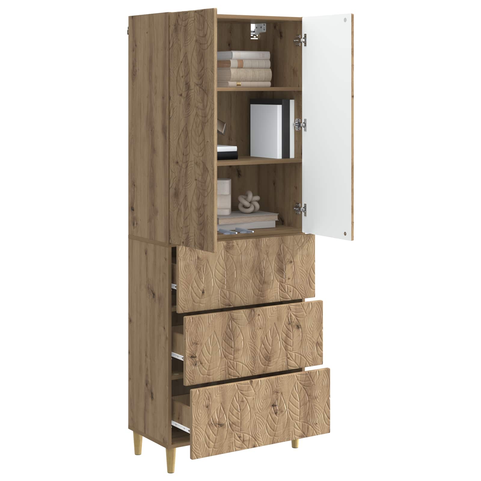 Schrankset 2 stk. 66 x 34,5 x 90 cm Holzwerkstoff Artisan-Eiche