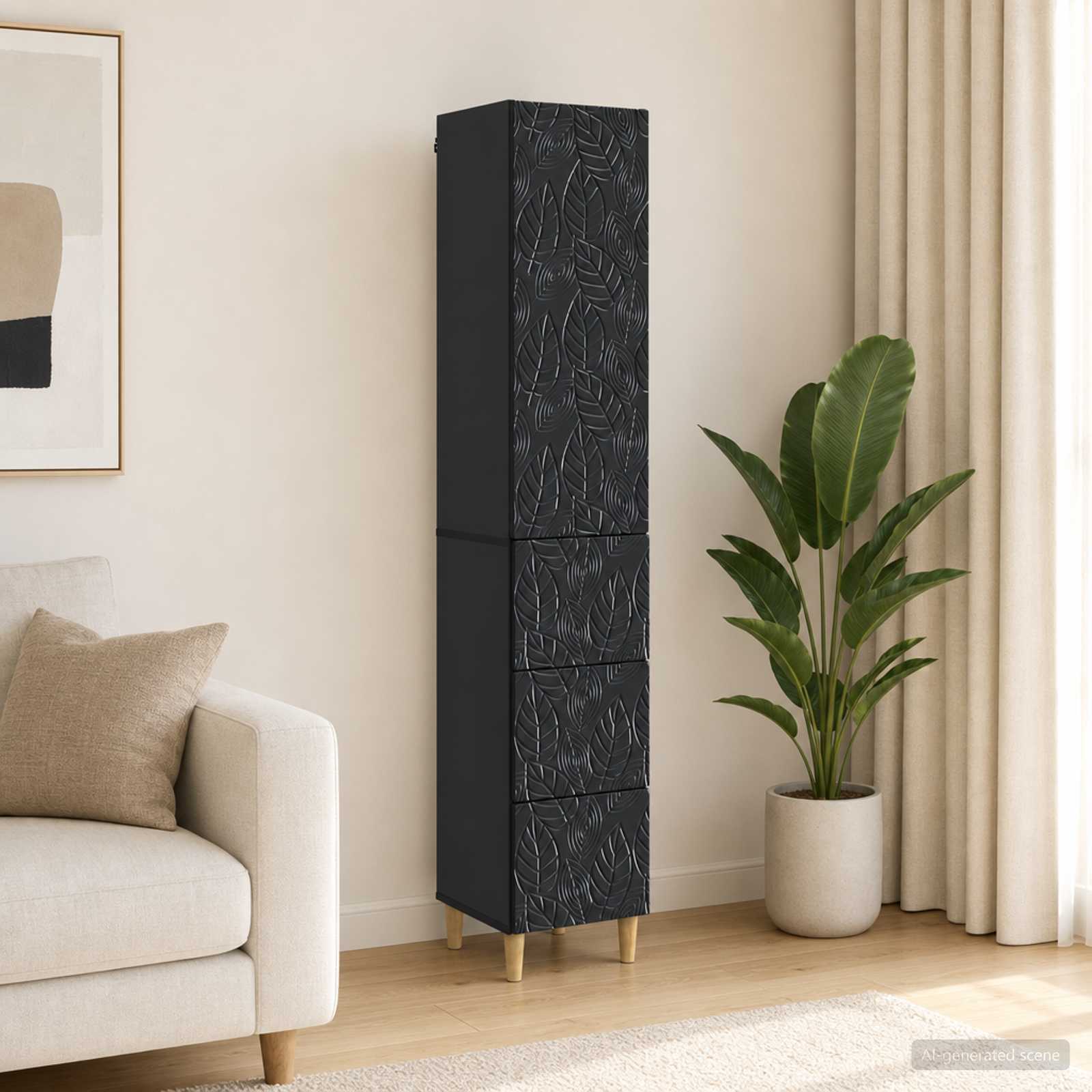 Schrankset 2 stk. 33 x 34,5 x 90 cm Holzwerkstoff Schwarz