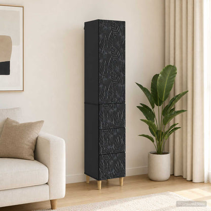Schrankset 2 stk. 33 x 34,5 x 90 cm Holzwerkstoff Schwarz