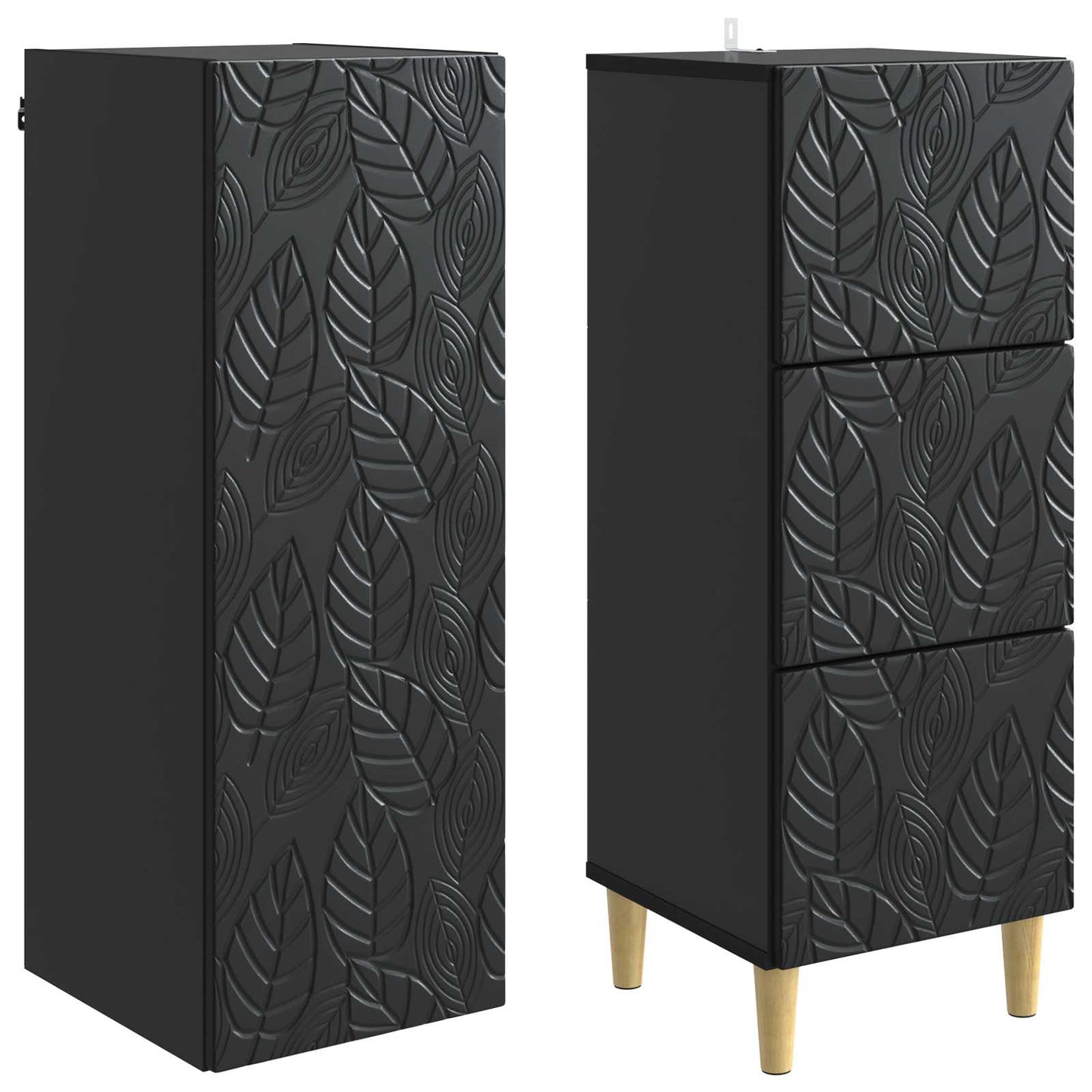 Schrankset 2 stk. 33 x 34,5 x 90 cm Holzwerkstoff Schwarz