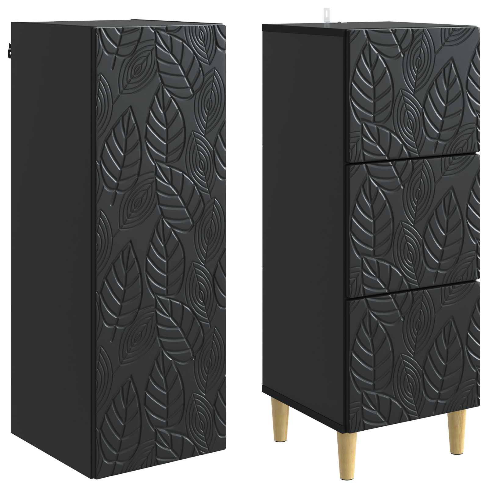 Schrankset 2 stk. 33 x 34,5 x 90 cm Holzwerkstoff Schwarz