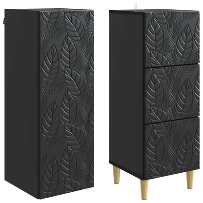 Schrankset 2 stk. 33 x 34,5 x 90 cm Holzwerkstoff Schwarz