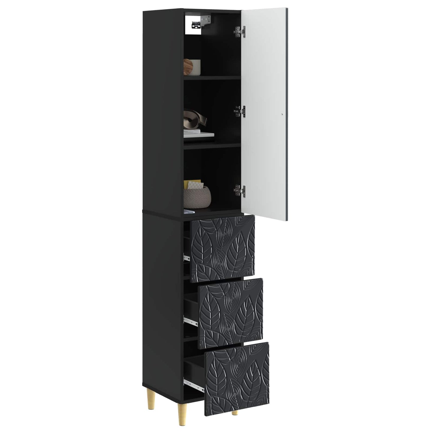 Schrankset 2 stk. 33 x 34,5 x 90 cm Holzwerkstoff Schwarz