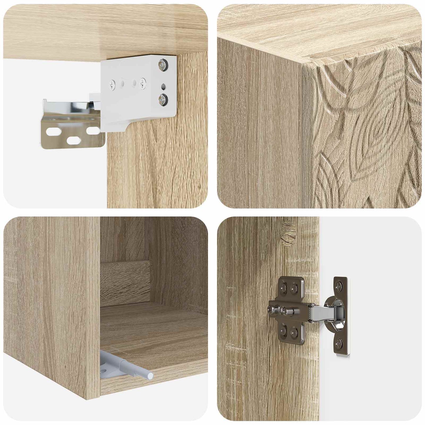 Schrankset 2 stk. 33 x 34,5 x 90 cm Holzwerkstoff Sonoma-Eiche