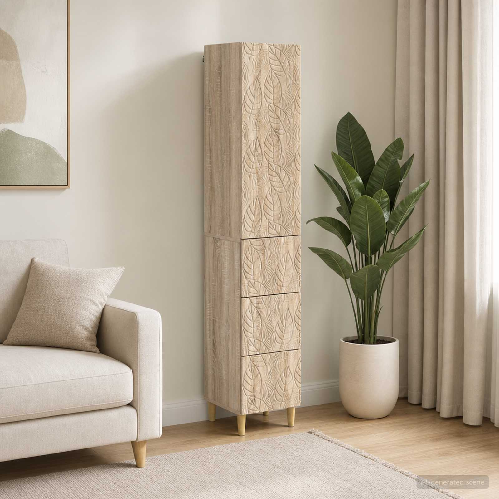 Schrankset 2 stk. 33 x 34,5 x 90 cm Holzwerkstoff Sonoma-Eiche