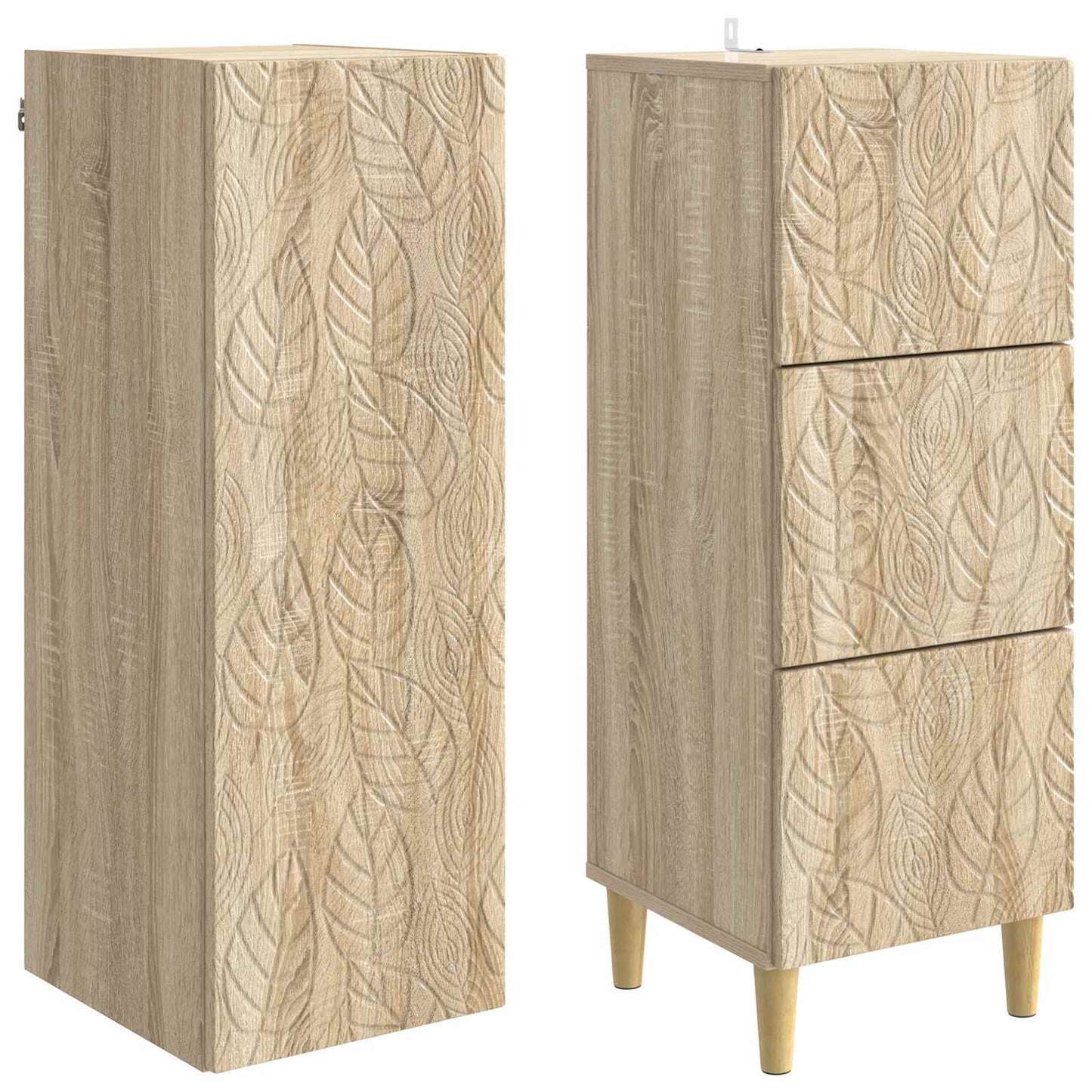 Schrankset 2 stk. 33 x 34,5 x 90 cm Holzwerkstoff Sonoma-Eiche