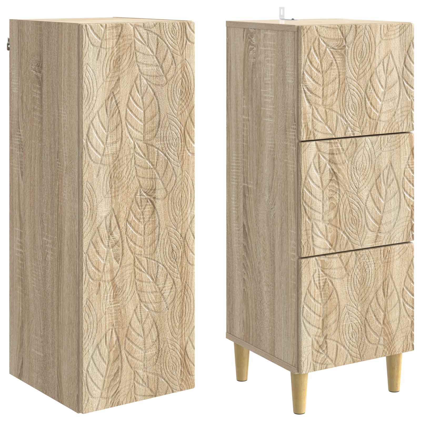Schrankset 2 stk. 33 x 34,5 x 90 cm Holzwerkstoff Sonoma-Eiche