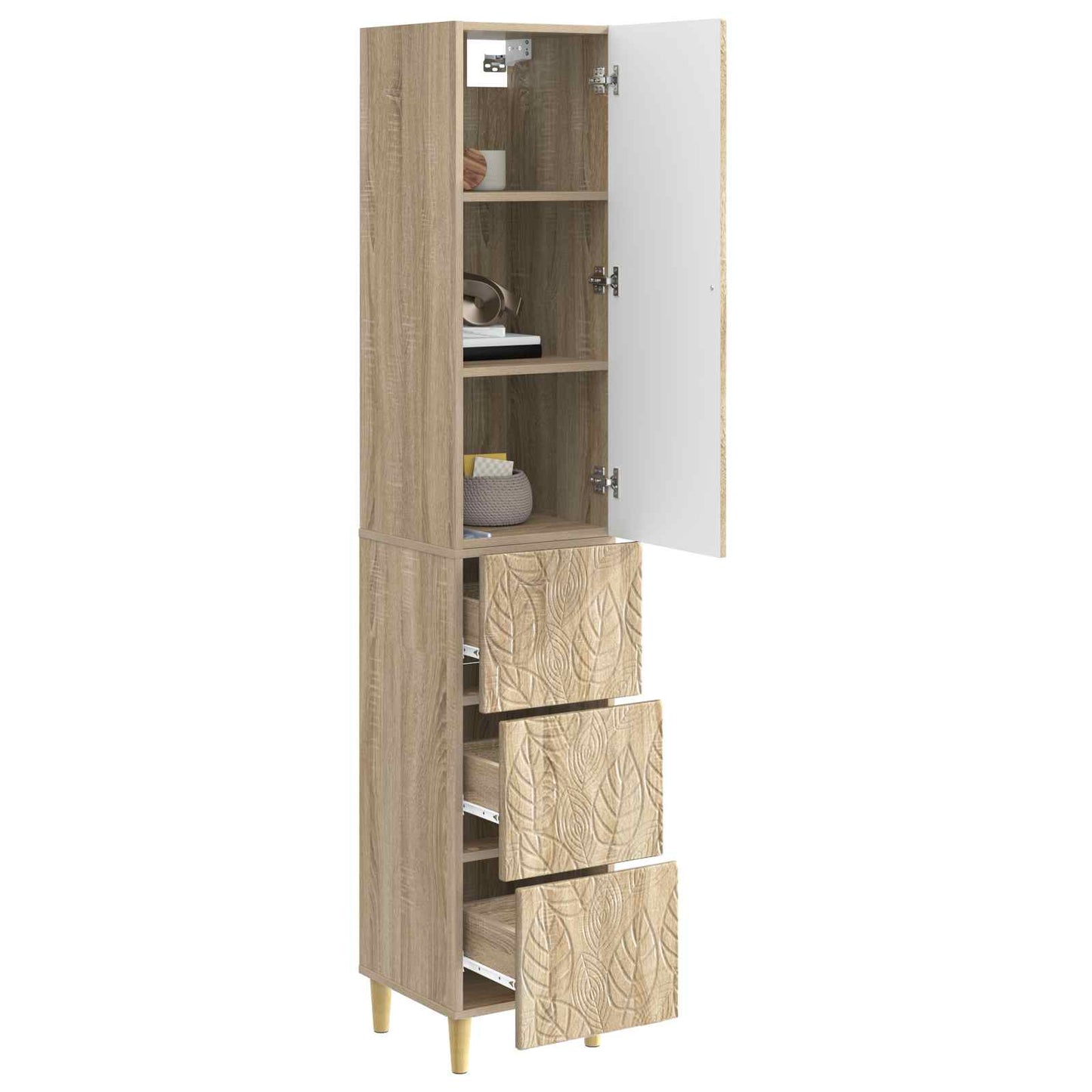 Schrankset 2 stk. 33 x 34,5 x 90 cm Holzwerkstoff Sonoma-Eiche