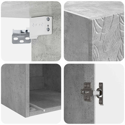 Schrankset 2 stk. 33 x 34,5 x 90 cm Holzwerkstoff Betongrau