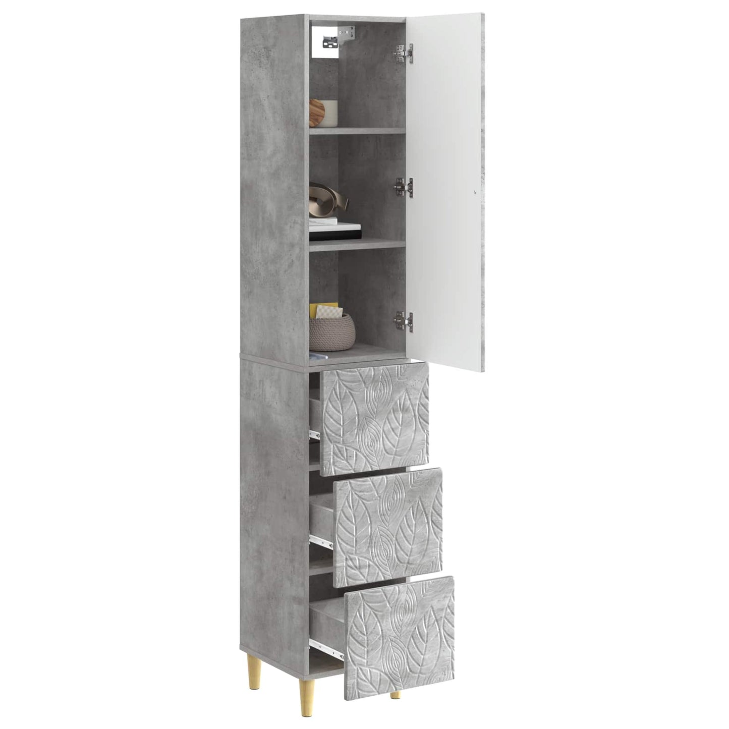 Schrankset 2 pcs Betongrau 33 x 34,5 x 90 cm Holzwerkstoff