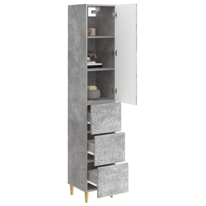Schrankset 2 stk. 33 x 34,5 x 90 cm Holzwerkstoff Betongrau