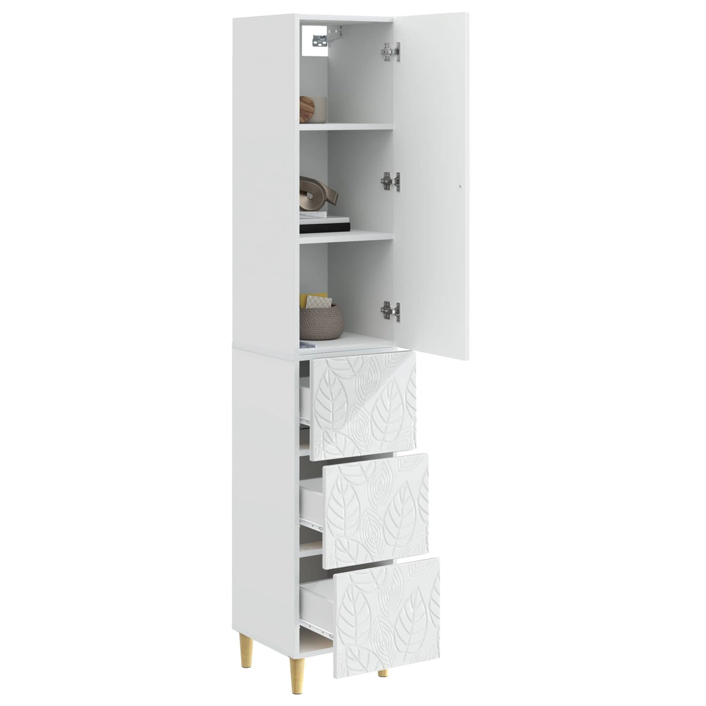 Schrankset 2 pcs Hochglanz Weiß 33 x 34,5 x 90 cm Holzwerkstoff
