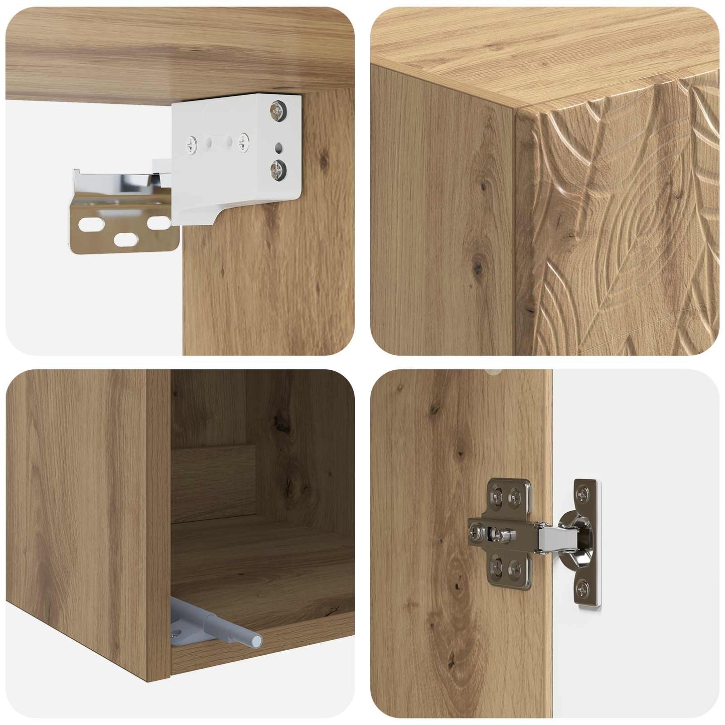 Schrankset 2 stk. 33 x 34,5 x 90 cm Holzwerkstoff Artisan-Eiche