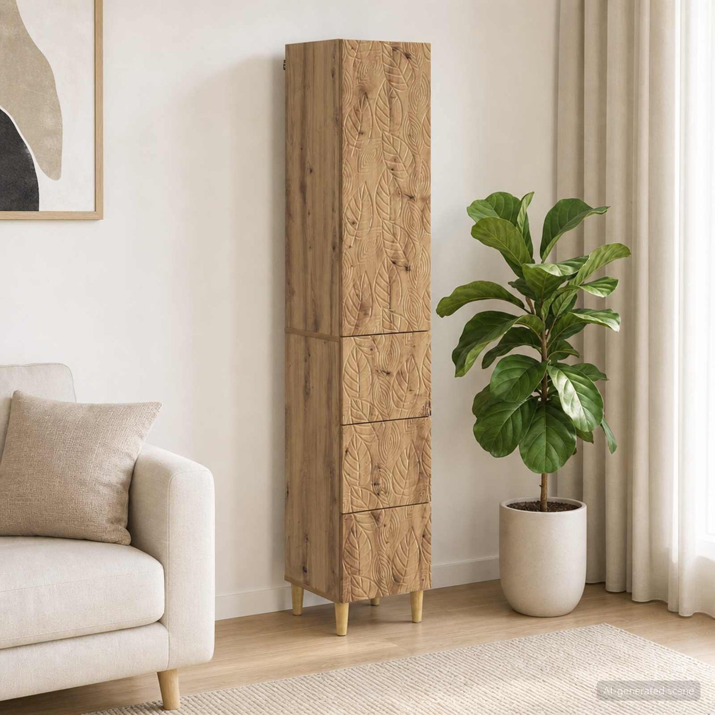 Schrankset 2 stk. 33 x 34,5 x 90 cm Holzwerkstoff Artisan-Eiche