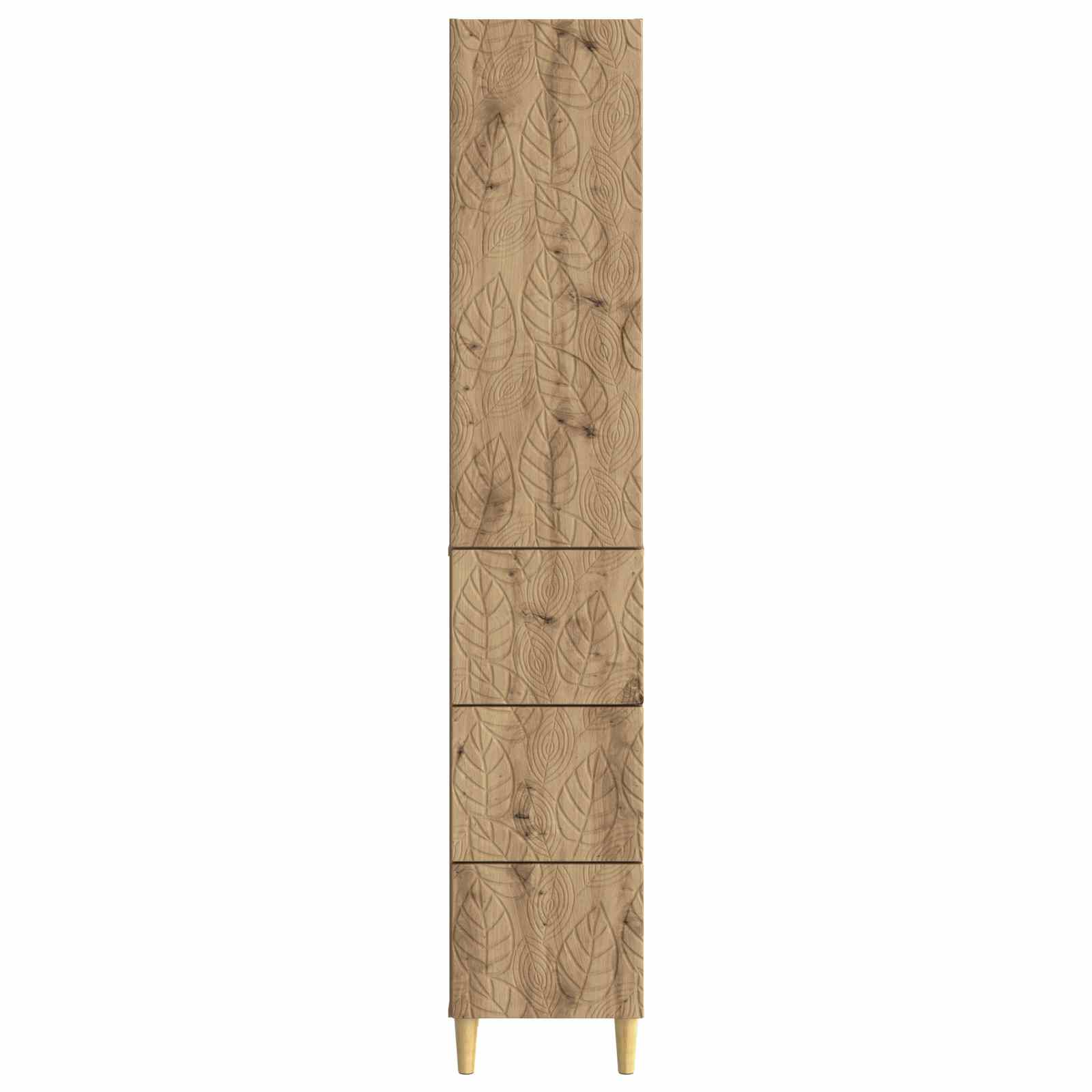 Schrankset 2 stk. 33 x 34,5 x 90 cm Holzwerkstoff Artisan-Eiche