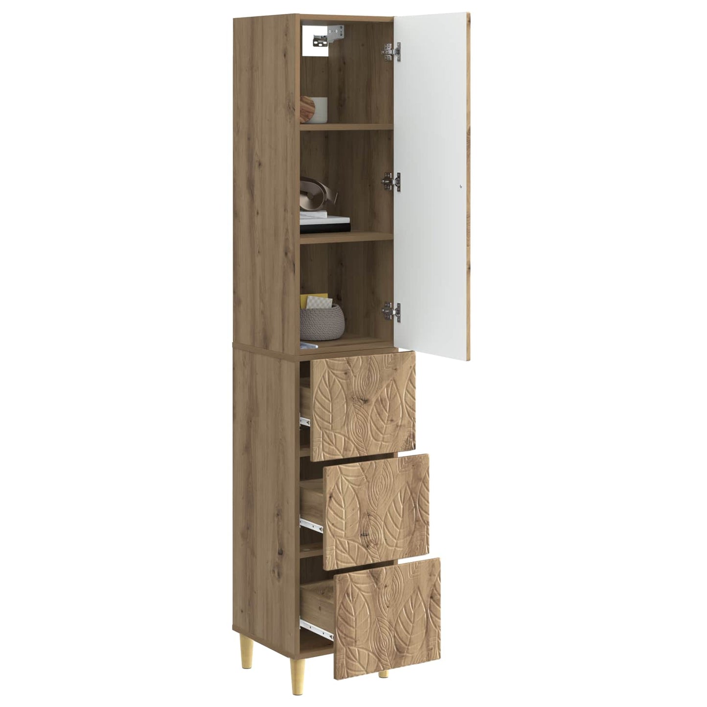 Schrankset 2 Stk. 33 x 34,5 x 90 cm Holzwerkstoff Artisan-Eiche
